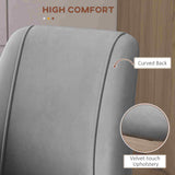 Upholstered Dining Chairs Set of 4, Velvet Accent Chair with Back and Wood-grain Steel Leg for Kitchen