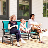 3-Seat Outdoor Glider Chair, Patio Rocking Chair, Steel Frame, Sling Fabric Seat for Garden