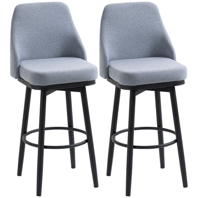 Extra Tall Bar Stools Set of 2, Modern 360° Swivel Barstools, Dining Room Chairs with Steel Legs Footrest