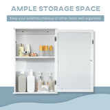 Bathroom Mirror Cabinet, Wall Mounted Medicine Cabinet with Door and Shelves