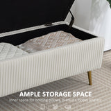 Storage Ottoman Bench, 43 Inch Large Storage Chest with Steel Legs and Padded Seat, Load 485 lbs