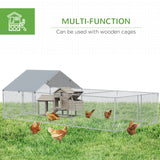 19.7' x 9.8' Metal Chicken Run with Waterproof and Anti-UV Cover
