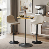 Round Table for 2, 40.2 Inch Bar Height Pub Table with Steel Frame