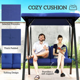 2-Seater Outdoor Porch Swing with Adjustable Canopy, Patio Swing Chair for Garden