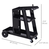 3 Tier Welding Cart Welder Trolley Garage Welding/Plasma Cutter Cart for Tanks Gas Bottles w/ Safety Chain