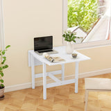 Solid Wood Kitchen Table, Farmhouse Drop Leaf Tables for Small Spaces, Folding Dining Table