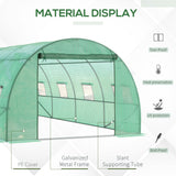 Walk-in Tunnel Greenhouse, 19 x 10 x 6.6 ft Hoop House with Zipped Roll-Up Door, 8 Mesh Windows, Wind Resistance Level 4
