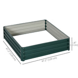 4' x 4' x 1' Raised Garden Bed Galvanized Steel Planter Box for Vegetables