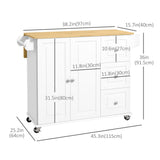 Kitchen Island on Wheels, Kitchen Cart with Drop Leaf, Drawers
