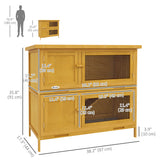 Wood Rabbit Hutch with 2 Large Main House
