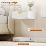 Modern Floating Nightstands Set of 2, Wall Mounted Bedside Tables with Wave Drawer