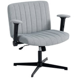 Criss Cross Chair with Flip-up Armrests, Wide Office Chair with Adjustable Height, No Wheels