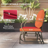 2-Person Outdoor Glider Chair, Patio Double Rocking Loveseat with Steel Frame and Cushions for Backyard