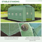 13'x6.6'x6.6' Polytunnel Greenhouse Walk in Greenhouse with Windows, Door & Wind Resistance Level 5