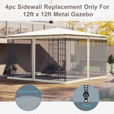 Replacement Mosquito Netting for Gazebo 12' x 12' Black Screen Walls for Canopy with Zippers