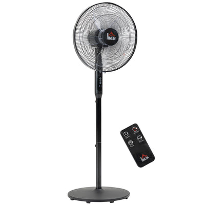 Floor Standing Fan with Remote Control, Stand Up Cooling Fan, Tall Pedestal Electric Fan for Home Bedroom