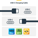 StarTech.com 5-Pack 3ft (91cm) White USB-C Charging Cable, 60W (3A) PD