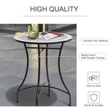 Table de patio mosaïque ronde 23,5