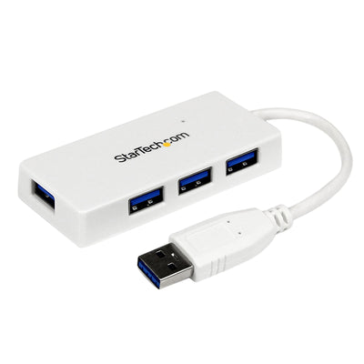 4PORT ST4300MINU3W USB 3.0 M/F Mini Hub with Built-IN Cable