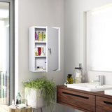 Armoire à pharmacie murale 3 niveaux en acier pour salle de bain, verrouillable avec 2 clés