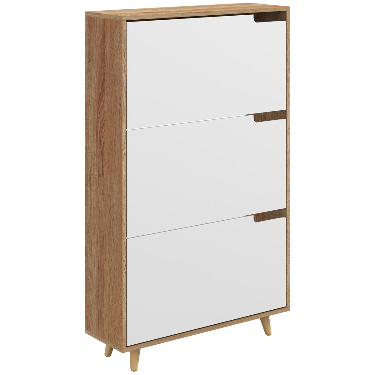 Slim Shoe Storage Cabinet with 3 Flip Drawers and Adjustable Shelves, Shoe Cabinet for 18-24 Pairs