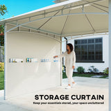10' x 10' Patio Gazebo, Double Roof Outdoor Gazebo Canopy Shelter with Storage, Metal Frame
