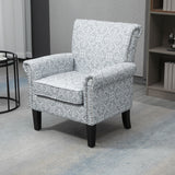 Upholstered Accent Chair, Single Armchair with Soft Linen Touch Fabric