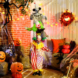 Life Size Stackable Halloween Animated Clown with Red Light Up Eyes
