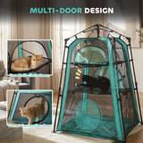 Cat Tent, 3-Tier Portable Pet Tent for Indoor Outdoor, Breathable Mesh