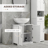 Pedestal Under Sink Cabinet, Bathroom Vanity Cabinet Storage with Double Doors and Adjustable Shelf