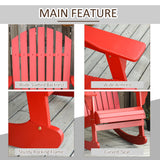 Wooden Adirondack Rocking Muskoka Chair with Slatted Wooden Design