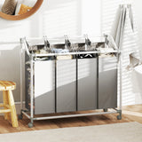 Laundry Hamper with Wheels, 160L Laundry Basket with 4 Removable Bags for Bedroom