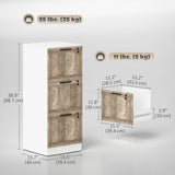 3 Drawer Filing Cabinet, Farmhouse File Cabinet with Lock, Adjustable Hanging Rails for A4 Letter Size Files