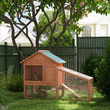 2 Tier Rabbit Hutch Outdoor Bunny House Guinea Pig Cage with Removable Tray