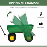 Garden Dump Cart Heavy Duty 440lbs Wagon with Steel Frame and 1