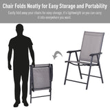 2-Piece Folding Dining Chair Set for Relaxing on Patio