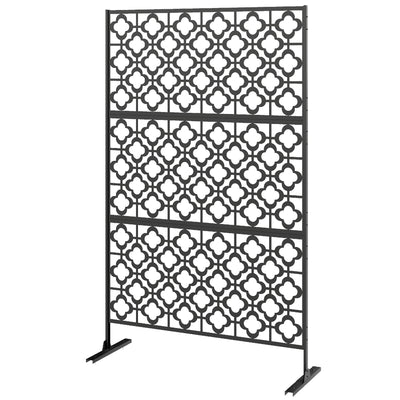 Metal Outdoor Privacy Screen, Freestanding Outdoor Divider with Stand, 78