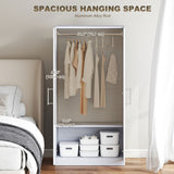 Wardrobe Cabinet with 2 Doors and Hanging Rod