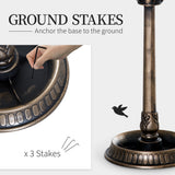 3-in-1 Garden Bird Bath Bowl Pedastal with Bird Feeder, Large Water Basin