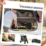Poussette pour animaux pliable avec roues avant universelles, voiture pour chats et chiens de grande et moyenne taille