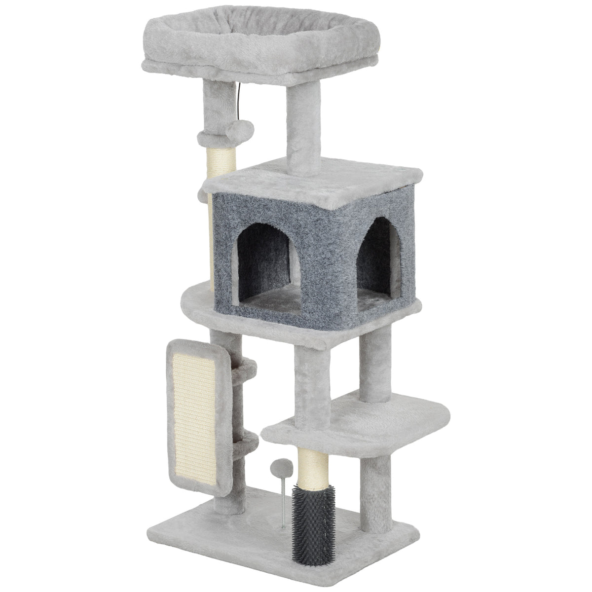 Arbre à chat de 41 po avec poteaux à griffer, lit pour chat