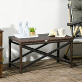 Table d'appoint patio en rotin