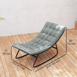 Outdoor Patio Rocking Chair with Cushion, Steel Frame Balcony Chair with Mesh Deep Seat for Porch