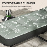 Outdoor Lounge Chair with Padded Cushion, Folding Reclining Patio Garden Chair with Recline Back, Footrest