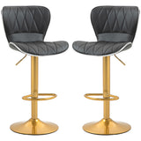Ensemble de 2 tabourets de comptoir, chaises de bar à hauteur ajustable avec siège pivotant, revêtement en cuir PU