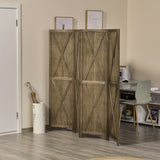 Paravent mural 4 panneaux style fermette avec conception repliable cadre en bois 5,6 pi