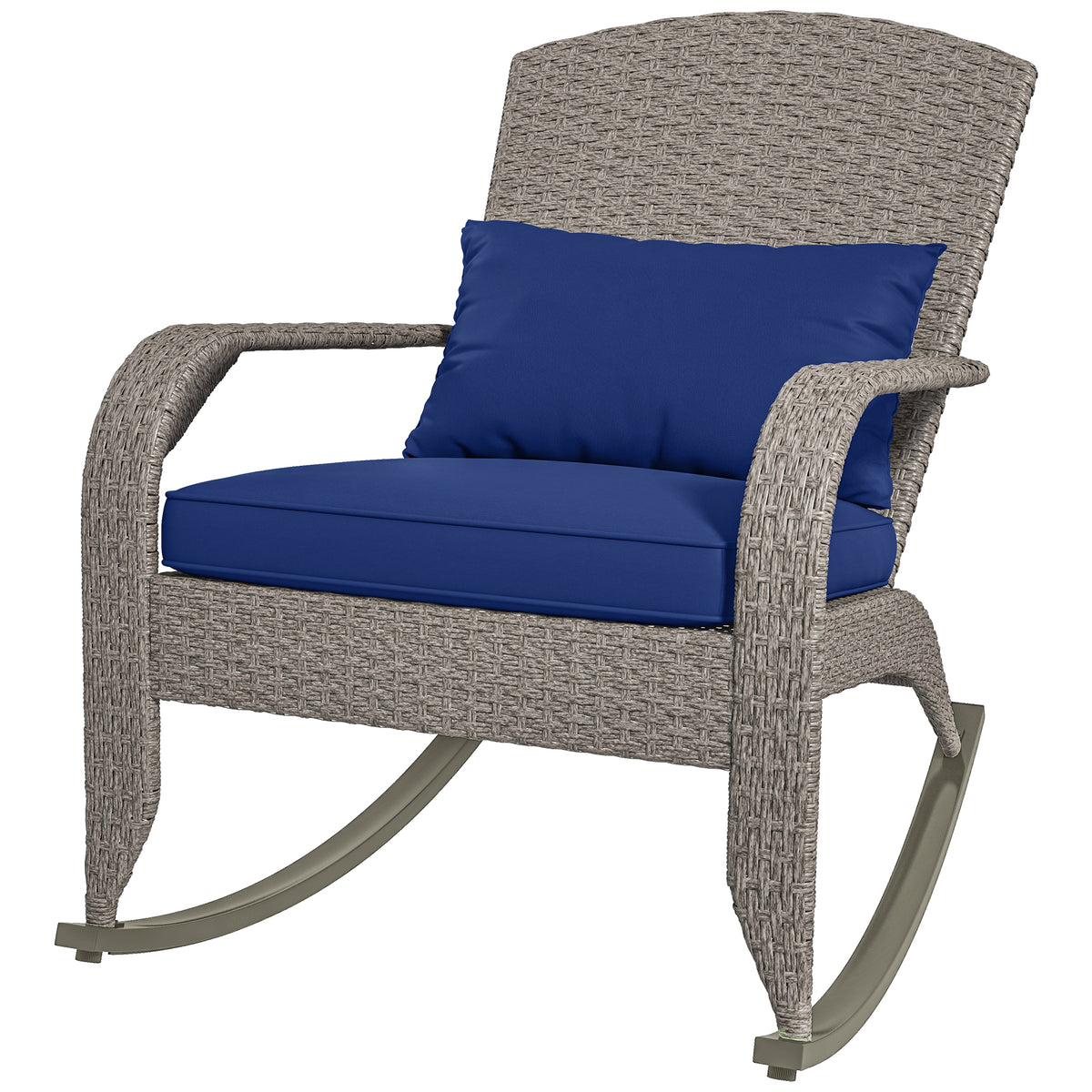 Adirondack Chair, Outdoor Wicker Rocking Chair with High Back