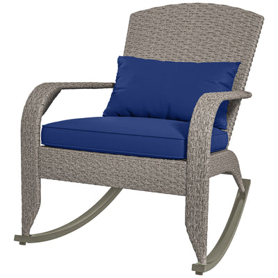 Adirondack Chair, Outdoor Wicker Rocking Chair with High Back