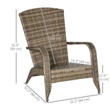 Chaise Adirondack patio osier, dossier courbé haut et accoudoirs confortables pour terrasse jardin