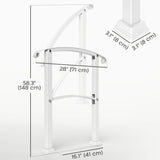 1-3 Step Handrails for Outdoor Steps, Metal Outdoor Stair Railing with Installation Kit